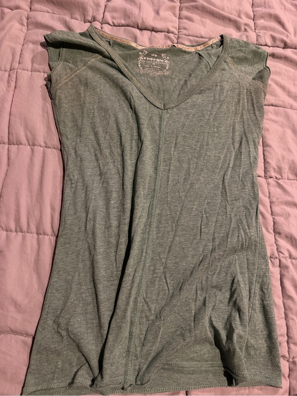 Energie Green V-Neck Short Sleeve Tee